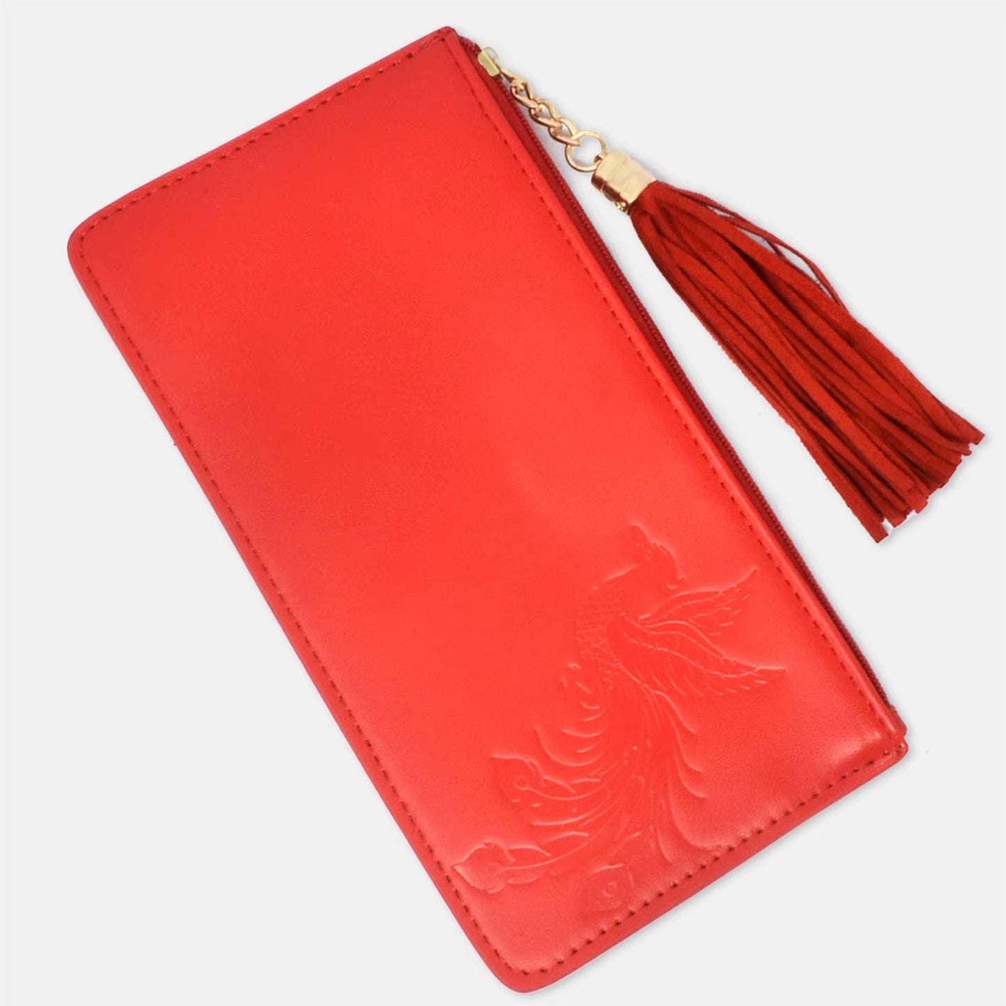 Feng Shui Red Phoenix Wealth Wallet Single Layer Men'S and Women'S Wallet Red Monet Bag