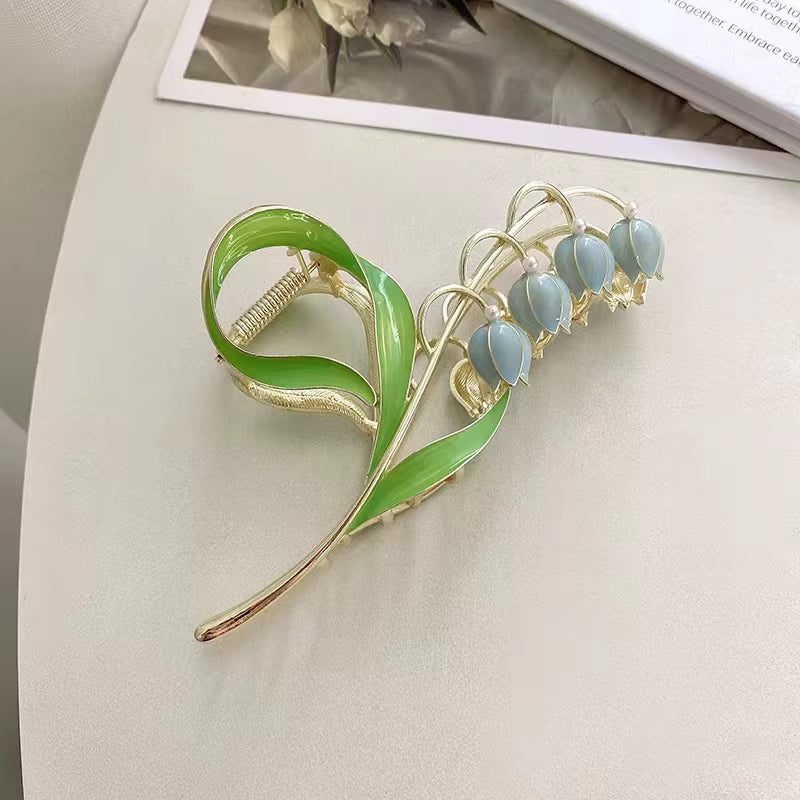 Elegant Hair Claw Bluebell Flower Hair Clip Hair Accessories Frog Buckle Hairpin Claws Clip Ornament Women Girls 2022 New Style