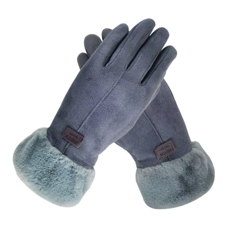 New Fashion Gloves Autumn Winter Cute Furry Warm Mitts Full Finger Mittens Women Outdoor Sport Female Gloves Screen