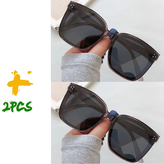 Sunglasses Women Men Oversize New Luxury Brand Design Retro Travel Drive Wrap Square Frame Vintage Sun Glasses Unisex 3 Colors